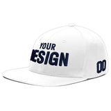 Custom White Light Blue-Navy 3D Puff Embroidery Flat Embroidery Casual Sport Baseball Cap