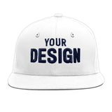 Custom White Light Blue-Navy 3D Puff Embroidery Flat Embroidery Casual Sport Baseball Cap
