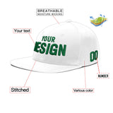 Custom White Light Blue-Navy 3D Puff Embroidery Flat Embroidery Casual Sport Baseball Cap