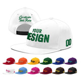 Custom White Light Blue-Navy 3D Puff Embroidery Flat Embroidery Casual Sport Baseball Cap