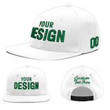 Custom White Light Blue-Navy 3D Puff Embroidery Flat Embroidery Casual Sport Baseball Cap