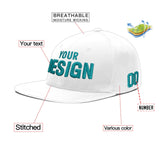 Custom White Light Blue-Navy 3D Puff Embroidery Flat Embroidery Casual Sport Baseball Cap