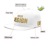 Custom White Light Blue-Navy 3D Puff Embroidery Flat Embroidery Casual Sport Baseball Cap