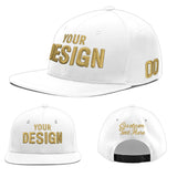 Custom White Light Blue-Navy 3D Puff Embroidery Flat Embroidery Casual Sport Baseball Cap