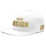 Custom White Light Blue-Navy 3D Puff Embroidery Flat Embroidery Casual Sport Baseball Cap