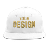 Custom White Light Blue-Navy 3D Puff Embroidery Flat Embroidery Casual Sport Baseball Cap
