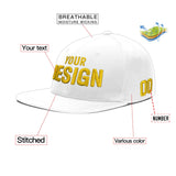 Custom White Light Blue-Navy 3D Puff Embroidery Flat Embroidery Casual Sport Baseball Cap