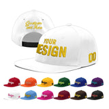 Custom White Light Blue-Navy 3D Puff Embroidery Flat Embroidery Casual Sport Baseball Cap