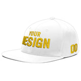 Custom White Light Blue-Navy 3D Puff Embroidery Flat Embroidery Casual Sport Baseball Cap