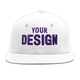 Custom White Light Blue-Navy 3D Puff Embroidery Flat Embroidery Casual Sport Baseball Cap