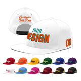 Custom White Light Blue-Navy 3D Puff Embroidery Flat Embroidery Casual Sport Baseball Cap