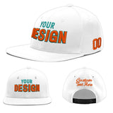 Custom White Light Blue-Navy 3D Puff Embroidery Flat Embroidery Casual Sport Baseball Cap