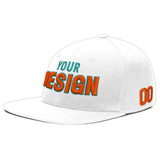 Custom White Light Blue-Navy 3D Puff Embroidery Flat Embroidery Casual Sport Baseball Cap