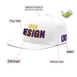 Custom White Light Blue-Navy 3D Puff Embroidery Flat Embroidery Casual Sport Baseball Cap