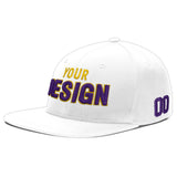 Custom White Light Blue-Navy 3D Puff Embroidery Flat Embroidery Casual Sport Baseball Cap