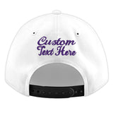 Custom White Light Blue-Navy 3D Puff Embroidery Flat Embroidery Casual Sport Baseball Cap