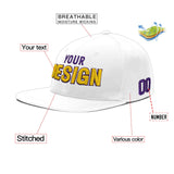 Custom White Light Blue-Navy 3D Puff Embroidery Flat Embroidery Casual Sport Baseball Cap