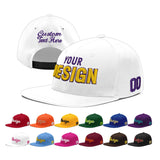 Custom White Light Blue-Navy 3D Puff Embroidery Flat Embroidery Casual Sport Baseball Cap