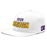 Custom White Light Blue-Navy 3D Puff Embroidery Flat Embroidery Casual Sport Baseball Cap
