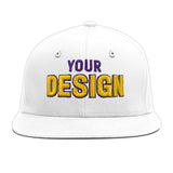Custom White Light Blue-Navy 3D Puff Embroidery Flat Embroidery Casual Sport Baseball Cap