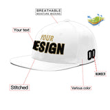 Custom White Light Blue-Navy 3D Puff Embroidery Flat Embroidery Casual Sport Baseball Cap