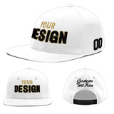 Custom White Light Blue-Navy 3D Puff Embroidery Flat Embroidery Casual Sport Baseball Cap