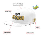Custom White Light Blue-Navy 3D Puff Embroidery Flat Embroidery Casual Sport Baseball Cap