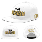 Custom White Light Blue-Navy 3D Puff Embroidery Flat Embroidery Casual Sport Baseball Cap