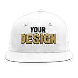 Custom White Light Blue-Navy 3D Puff Embroidery Flat Embroidery Casual Sport Baseball Cap