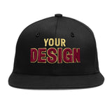 Custom Black 3D Puff Embroidery Flat Embroidery Casual Sport Baseball Cap
