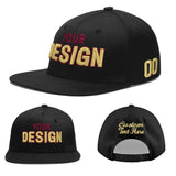 Custom Black 3D Puff Embroidery Flat Embroidery Casual Sport Baseball Cap