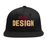 Custom Black 3D Puff Embroidery Flat Embroidery Casual Sport Baseball Cap