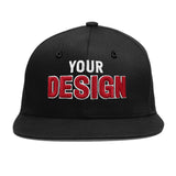 Custom Black 3D Puff Embroidery Flat Embroidery Casual Sport Baseball Cap
