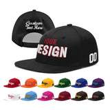 Custom Black 3D Puff Embroidery Flat Embroidery Casual Sport Baseball Cap