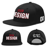 Custom Black 3D Puff Embroidery Flat Embroidery Casual Sport Baseball Cap