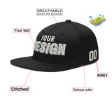 Custom Black 3D Puff Embroidery Flat Embroidery Casual Sport Baseball Cap