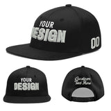 Custom Black 3D Puff Embroidery Flat Embroidery Casual Sport Baseball Cap