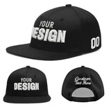 Custom Black 3D Puff Embroidery Flat Embroidery Casual Sport Baseball Cap