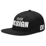 Custom Black 3D Puff Embroidery Flat Embroidery Casual Sport Baseball Cap