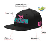 Custom Black 3D Puff Embroidery Flat Embroidery Casual Sport Baseball Cap