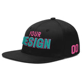 Custom Black 3D Puff Embroidery Flat Embroidery Casual Sport Baseball Cap