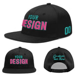 Custom Black 3D Puff Embroidery Flat Embroidery Casual Sport Baseball Cap