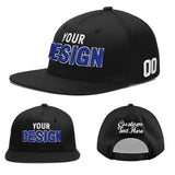 Custom Black 3D Puff Embroidery Flat Embroidery Casual Sport Baseball Cap