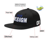 Custom Black 3D Puff Embroidery Flat Embroidery Casual Sport Baseball Cap