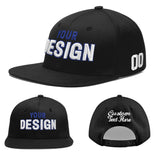 Custom Black 3D Puff Embroidery Flat Embroidery Casual Sport Baseball Cap