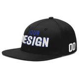 Custom Black 3D Puff Embroidery Flat Embroidery Casual Sport Baseball Cap