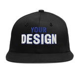 Custom Black 3D Puff Embroidery Flat Embroidery Casual Sport Baseball Cap