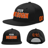 Custom Black 3D Puff Embroidery Flat Embroidery Casual Sport Baseball Cap