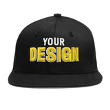 Custom Black 3D Puff Embroidery Flat Embroidery Casual Sport Baseball Cap