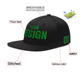 Custom Black 3D Puff Embroidery Flat Embroidery Casual Sport Baseball Cap